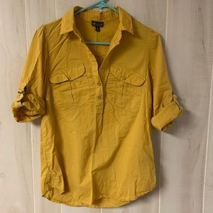 Yellow Button-Up Women's Top